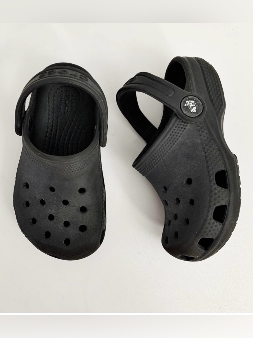 CROCS Infant Toddler Black Classic Clogs ~ 8